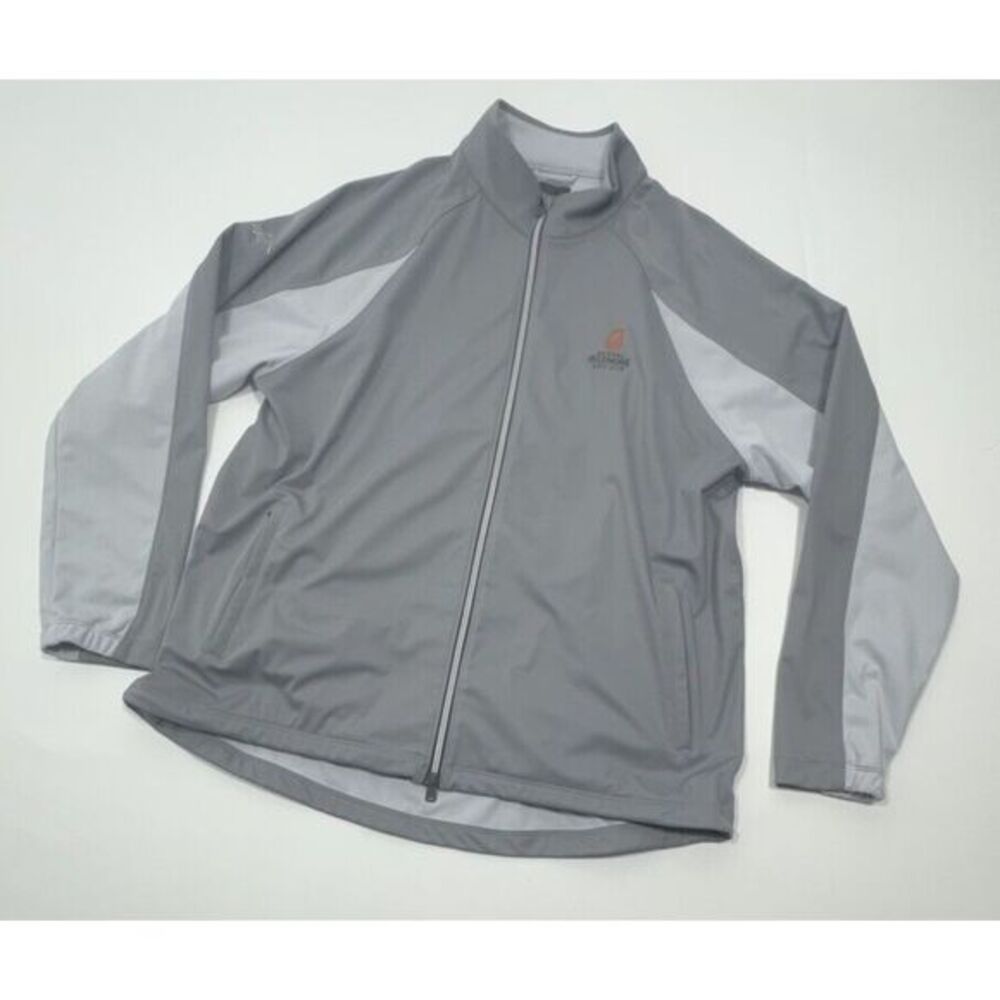 Greg Norman Jacket Mens L Gray GreyFull Zip Casual Golf Pockets Arizona Bitmore